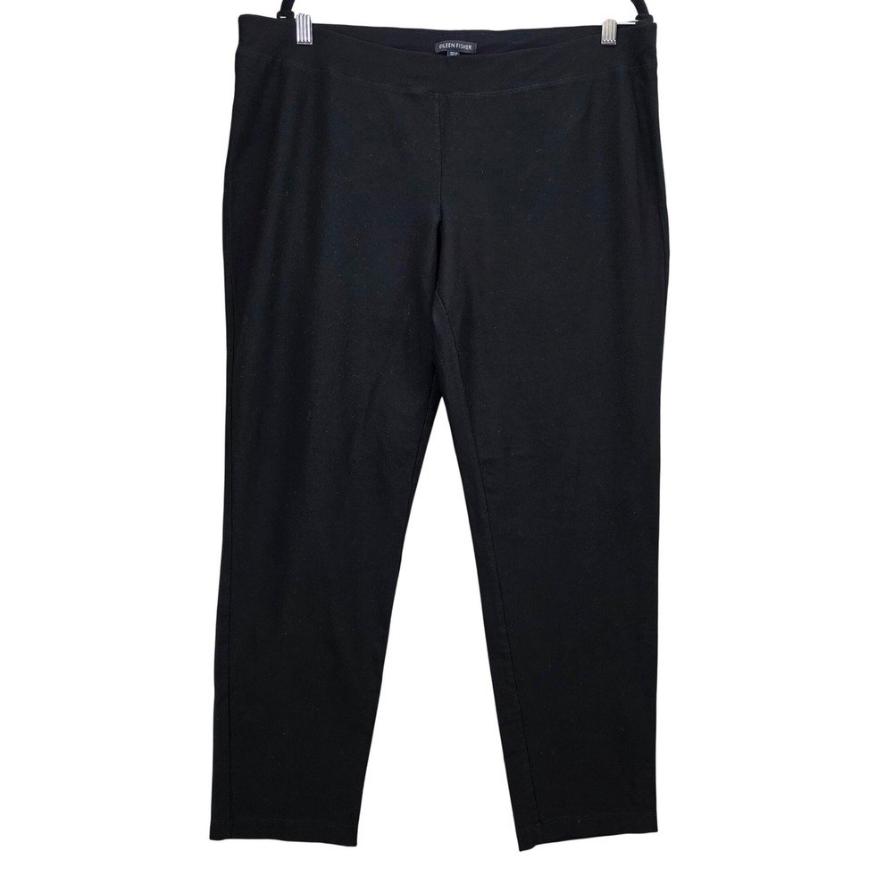 Eileen Fisher Womens XL Black Stretch Washable Stretch Crepe Slim‎ Ankle Pants
